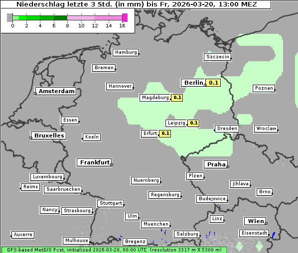 Niederschlag, 20. 3. 2026