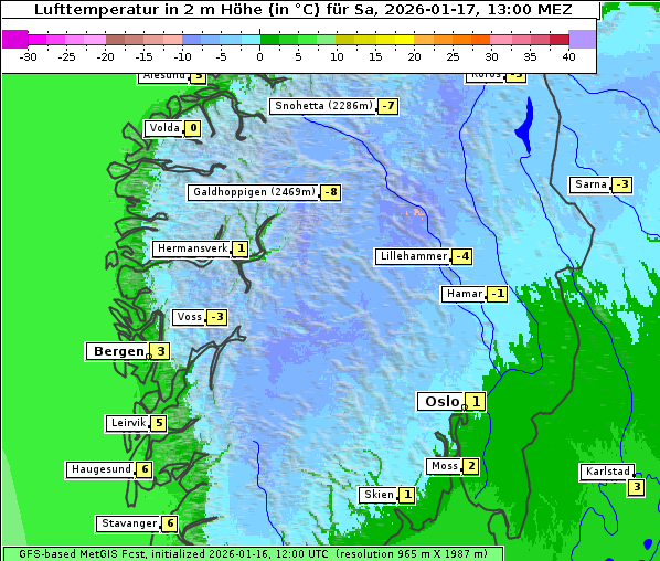 Temperatur, 17. 1. 2026