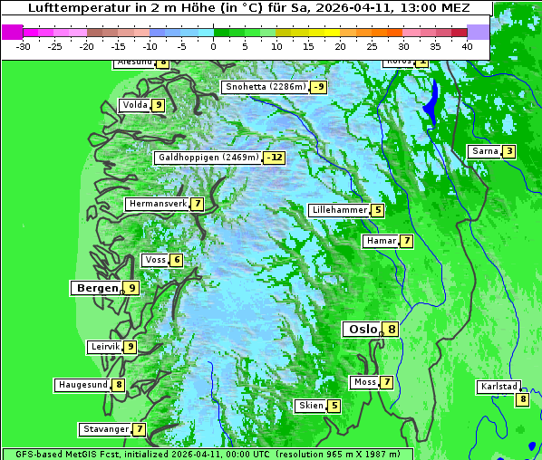 Temperatur, 11. 4. 2026