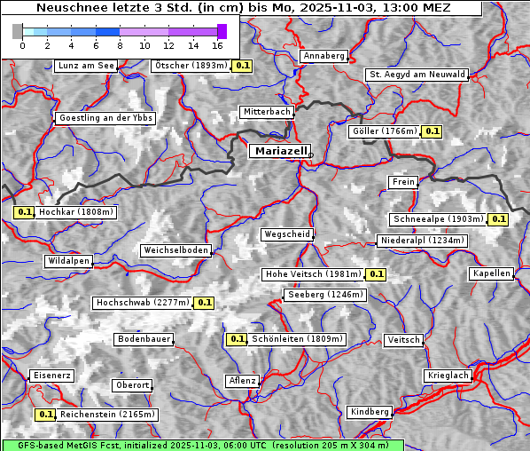 Neuschnee, 3. 11. 2025