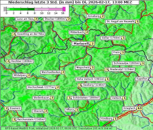 Niederschlag, 17. 2. 2026