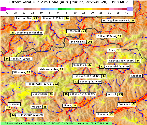 Temperatur, 28. 8. 2025