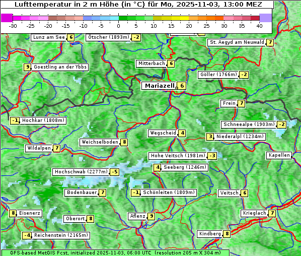 Temperatur, 3. 11. 2025