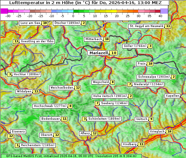 Temperatur, 16. 4. 2026