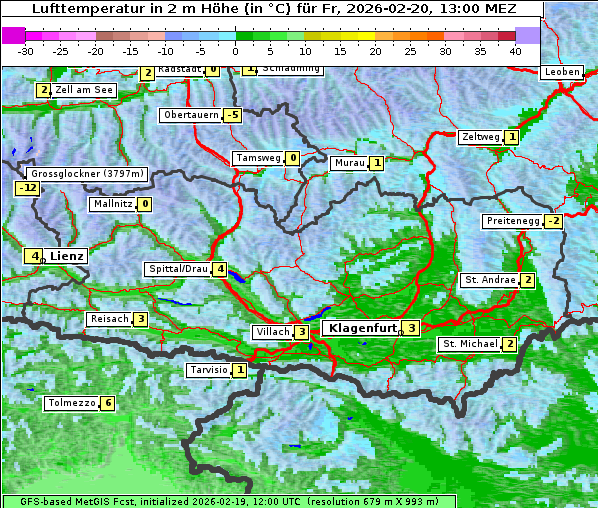 Temperatur, 20. 2. 2026