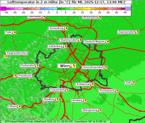Temperatur, 17. 12. 2025