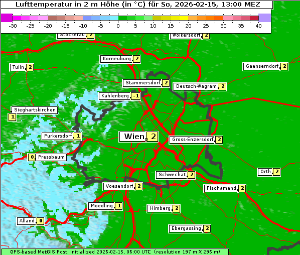 Temperatur, 15. 2. 2026