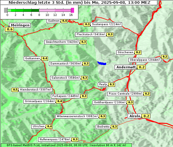 Niederschlag, 8. 9. 2025