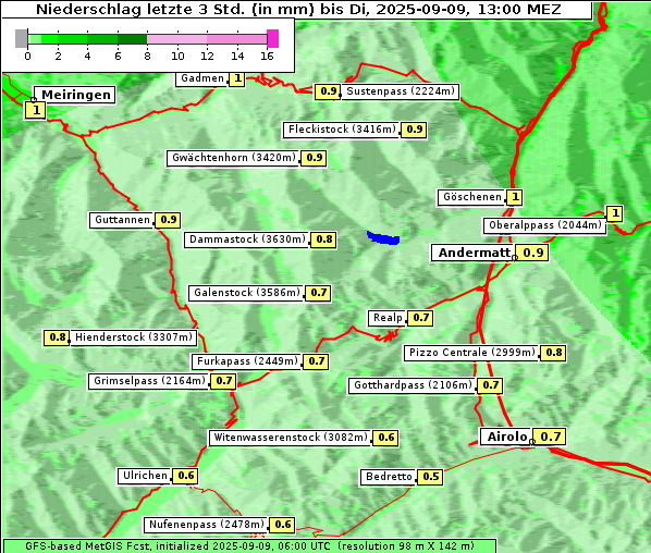 Niederschlag, 9. 9. 2025