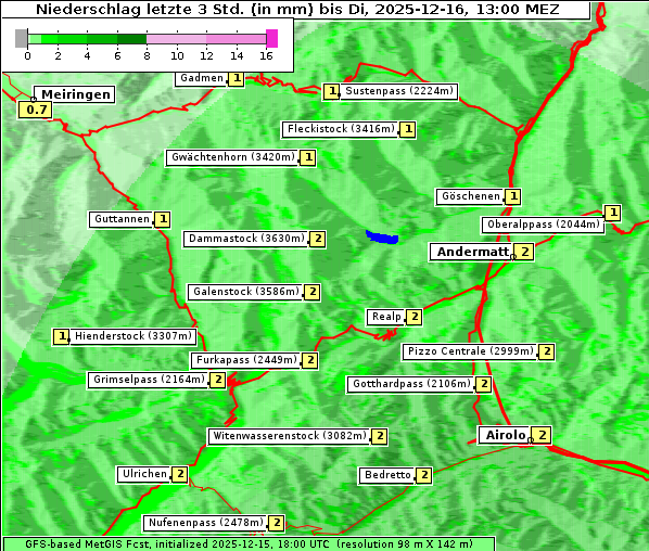 Niederschlag, 16. 12. 2025