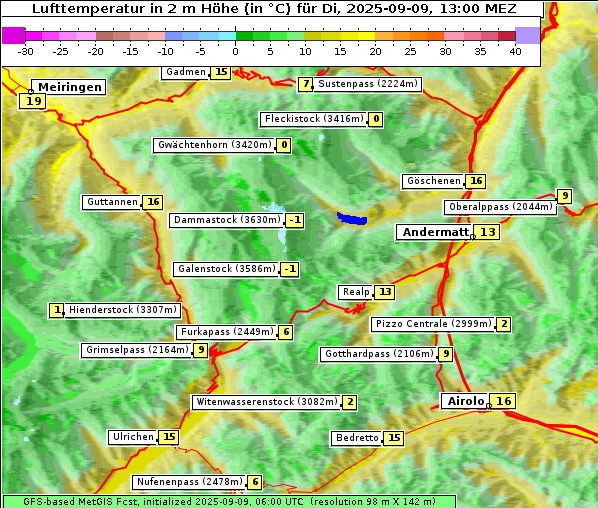 Temperatur, 9. 9. 2025