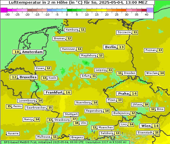 Temperatur, 4. 5. 2025