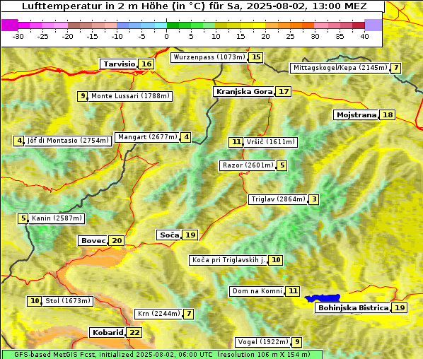 Temperatur, 2. 8. 2025