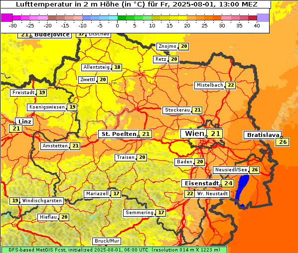 Temperatur, 1. 8. 2025