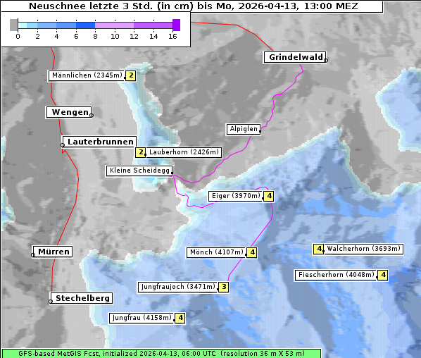 Neuschnee, 13. 4. 2026