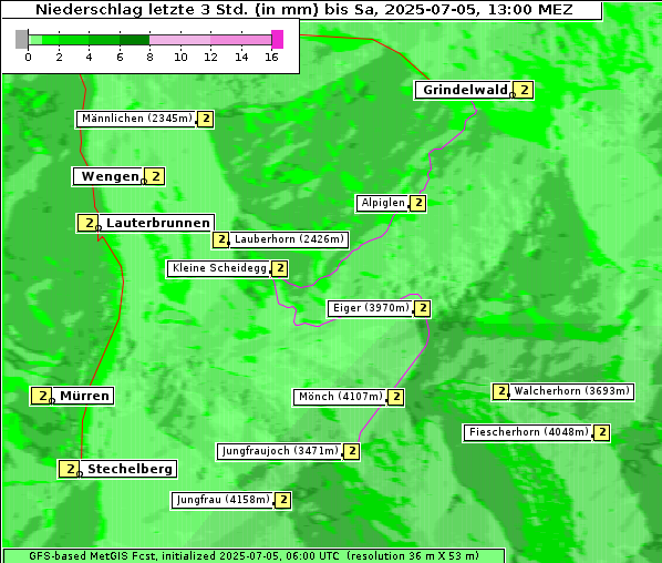 Niederschlag, 5. 7. 2025