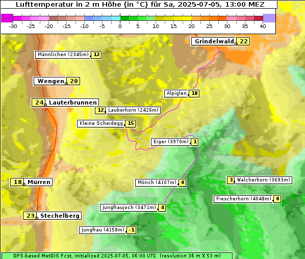 Temperatur, 5. 7. 2025