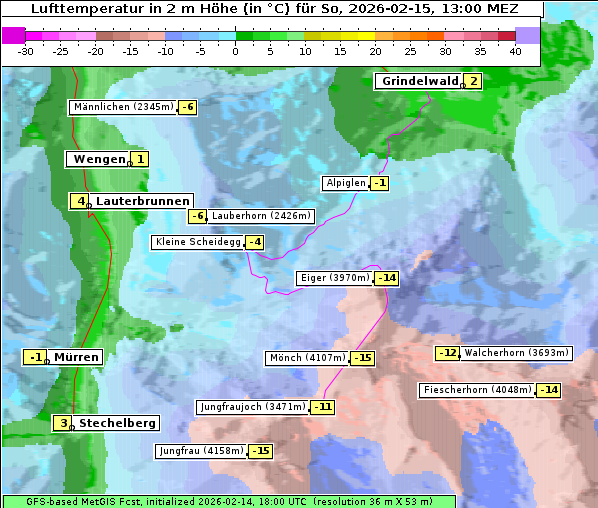 Temperatur, 15. 2. 2026