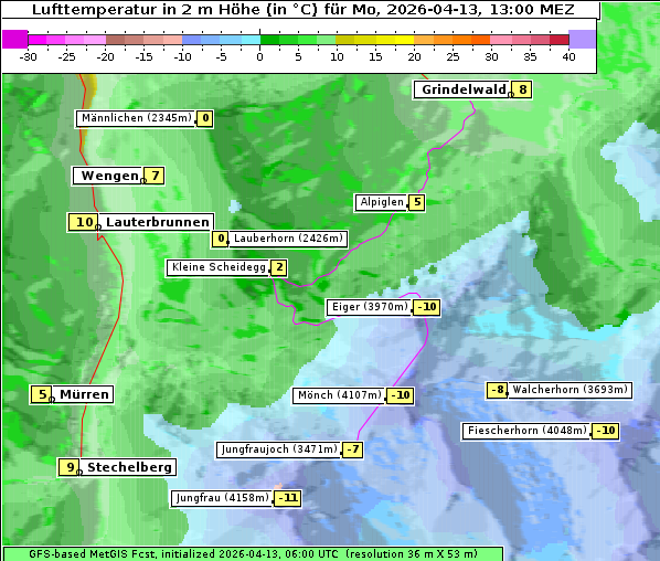 Temperatur, 13. 4. 2026