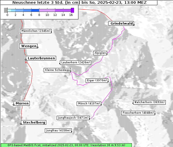 Neuschnee, 23. 2. 2025