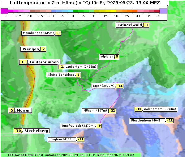 Temperatur, 23. 5. 2025