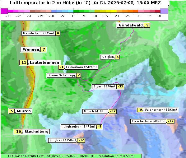 Temperatur, 8. 7. 2025