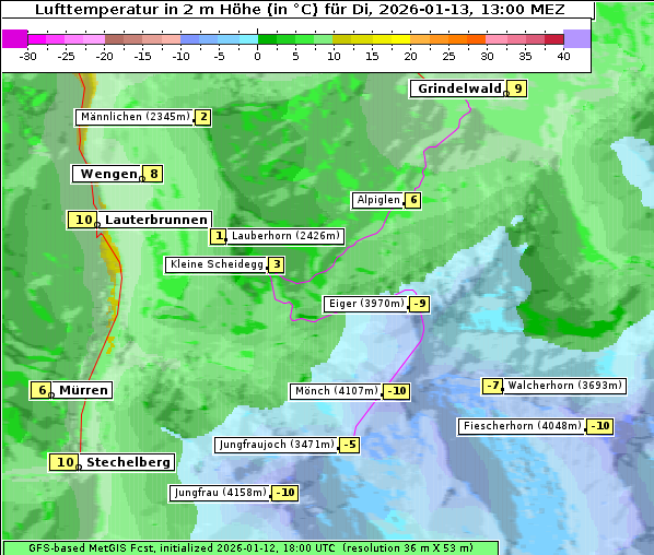 Temperatur, 13. 1. 2026