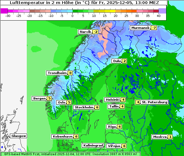 Temperatur, 5. 12. 2025