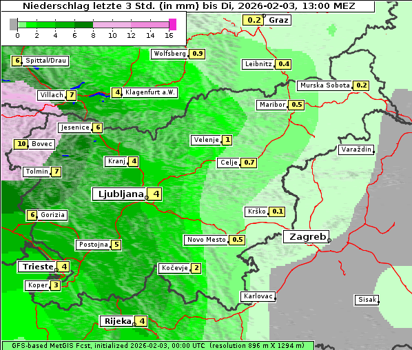 Niederschlag, 3. 2. 2026