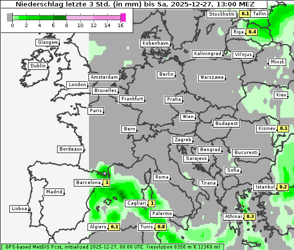 Niederschlag, 27. 12. 2025