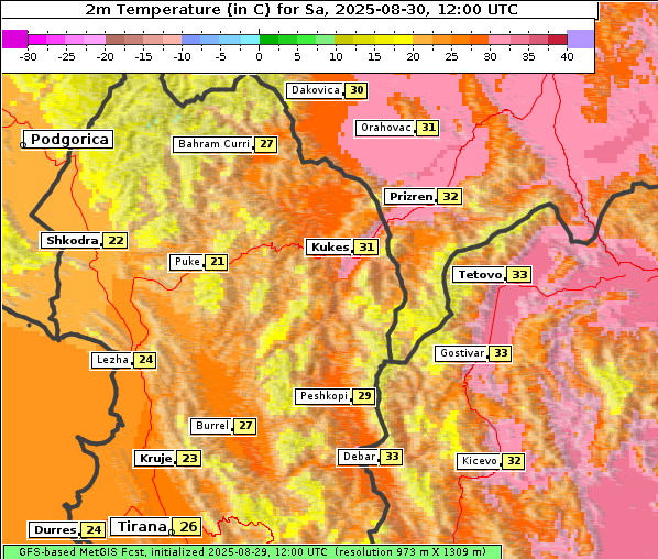 Temperatur, 30. 8. 2025