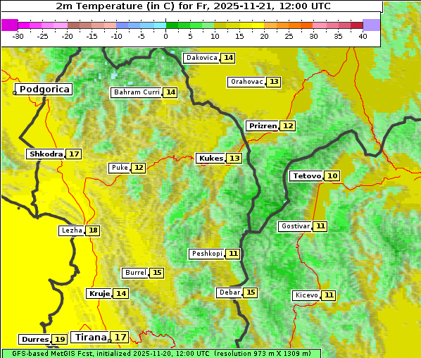 Temperatur, 21. 11. 2025