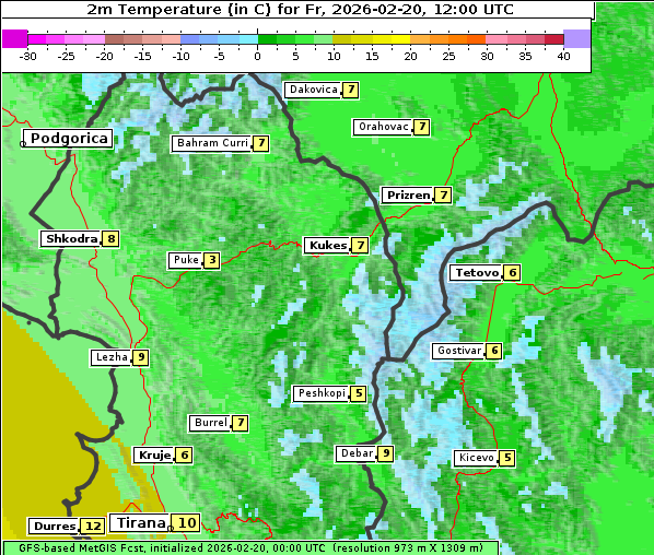 Temperatur, 20. 2. 2026