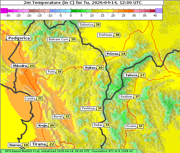 Temperatur, 14. 4. 2026