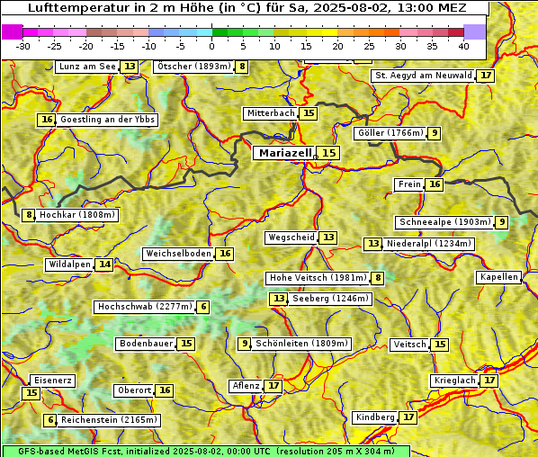 Temperatur, 2. 8. 2025