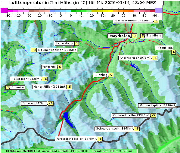 Temperatur, 14. 1. 2026