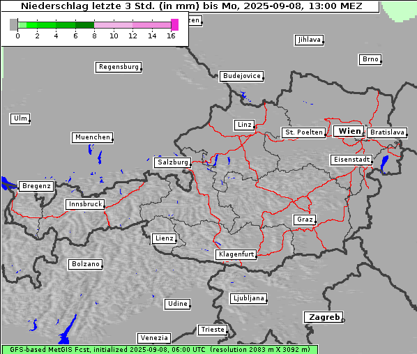 Niederschlag, 8. 9. 2025
