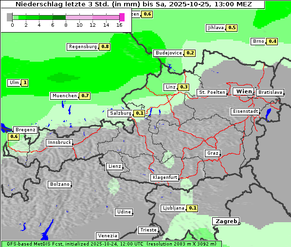 Niederschlag, 25. 10. 2025