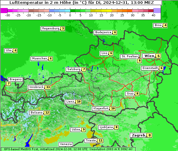 Temperatur, 31. 12. 2024