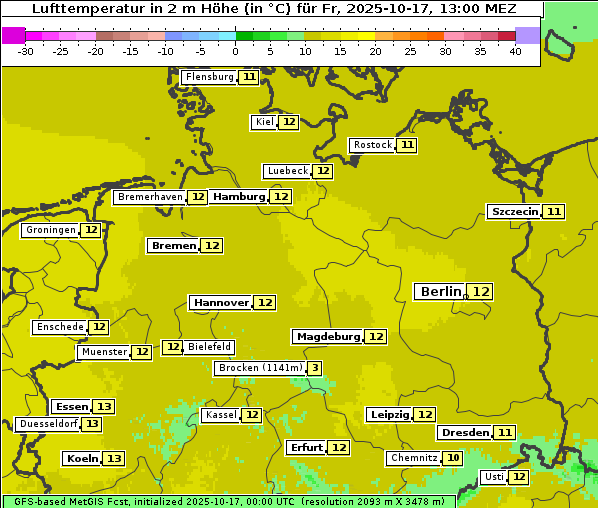 Temperatur, 17. 10. 2025
