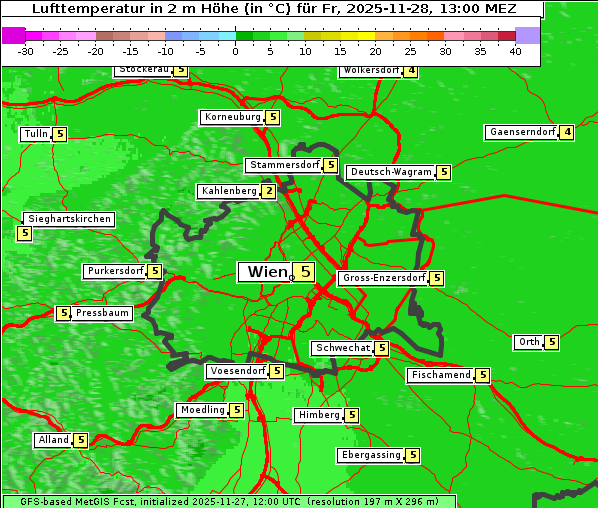 Temperatur, 28. 11. 2025