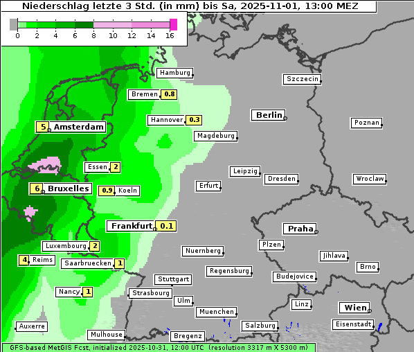 Niederschlag, 1. 11. 2025