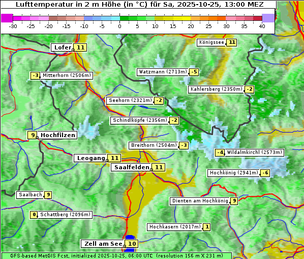 Temperatur, 25. 10. 2025