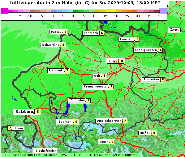 Temperatur, 5. 10. 2025