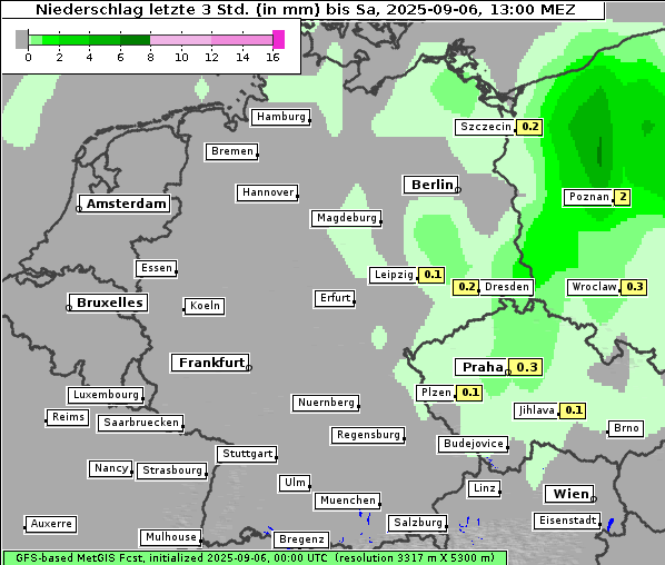 Niederschlag, 6. 9. 2025