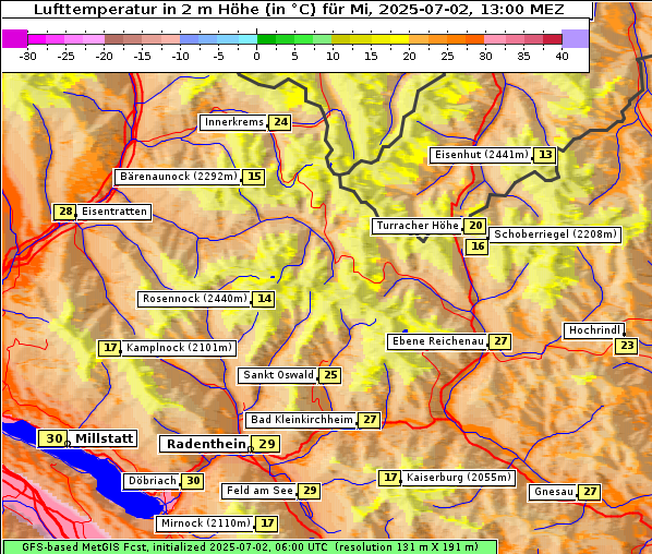 Temperatur, 2. 7. 2025