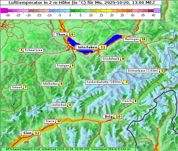Temperatur, 20. 10. 2025