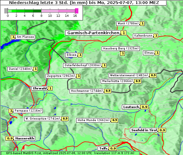 Niederschlag, 7. 7. 2025