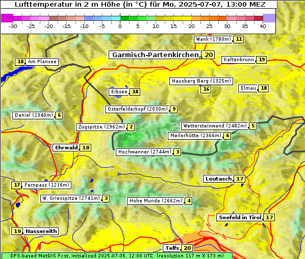 Temperatur, 7. 7. 2025