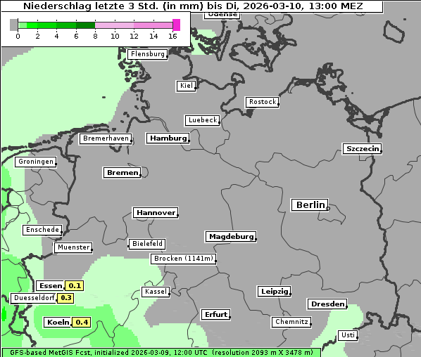 Niederschlag, 10. 3. 2026